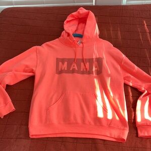Women’s neon Coral “mama” Hoodie